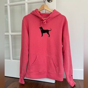 Women's Pink Hoodie with Black Dog Design